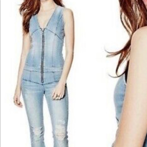 FUBU Pants - 🔵Distressed “Tall Girls” Denim Jumpsuit